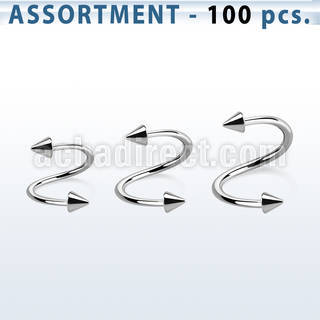 blk220a bulk of 1 2mm 316l steel spiral with 3mm cones