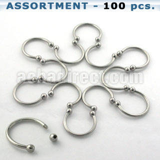 blk22a bulk of 316l steel eyebrow circular barbell w 3mm balls