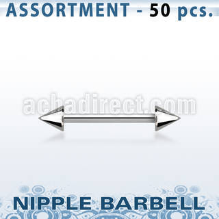 blk230 bulk of 316l steel nipple barbell with two 4mm cones