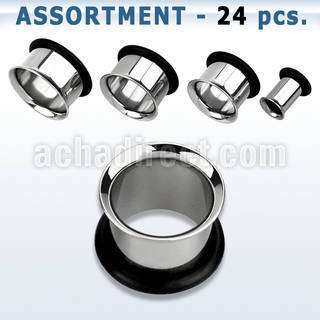blk250 high polished 316l steel flared tunnel with rubber o ring