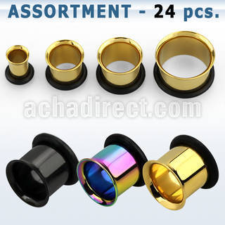 blk251 pvd plated 316l steel flared tunnel with rubber o ring