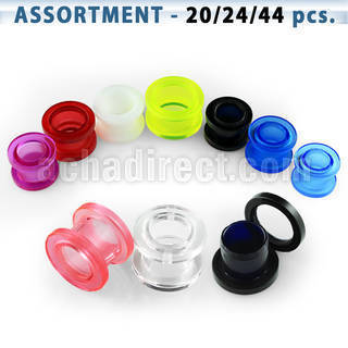 blk253 bulk of 3mm to 5mm acrylic screw fit flesh tunnel