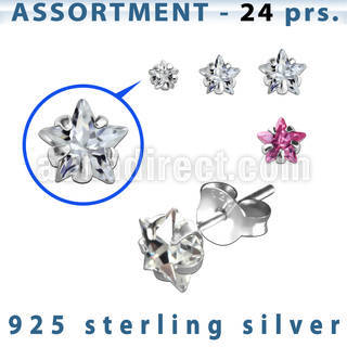 blk261s sterling silver earring stud with 3 5mm star cz