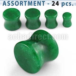 blk273 surtido piercings 24 dilataciones plug doble flare jade 4mm 12mm mayorista