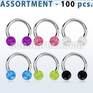 blk28 316l circular barbell with a 5mm acrylic uv ball