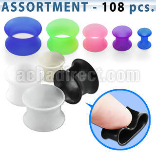blk296 surtido piercings 108 dilataciones tunel silicona ultra delgada distribuidor