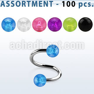 blk31 316l spiral with a 5mm acrylic uv bubble ball