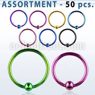 blk385 top pvd plated 316l steel closure ring w 2 5mm ball