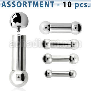 blk388 polished 316l steel gauge tongue barbell 2 5 9 2mm ball