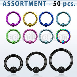 blk403 top pvd plated 316l ball closure ring with 4mm ball
