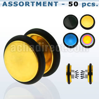 blk412 anodized steel magnetic fake plug with o rings in colors