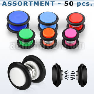 blk414 magnetic acrylic uv fake plugs with rubber o ring