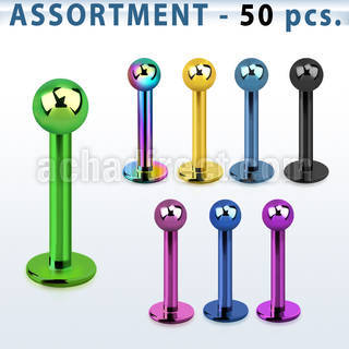blk466 premium pvd plated 316l labret with 3mm ball