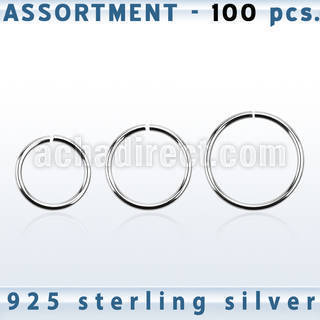 blk516 bulk of 100 pcs of 1mm sterling silver seamless ring
