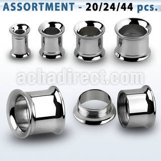 blk536 high polished 316l steel double flare flesh tunnel