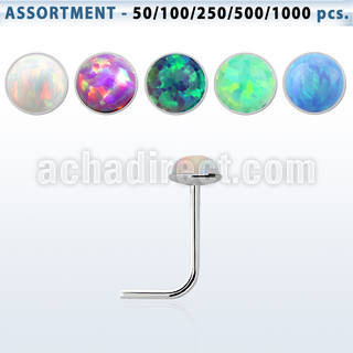 blk569 925 silver nose stud piercing bulk w 2.5mm opal glue