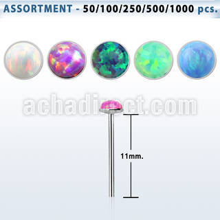 blk597 bulk of silver bend it nose studs w 1.5 synthetic opals