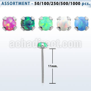blk600 bulk silver bend it nose stud w prong set synthetic opal