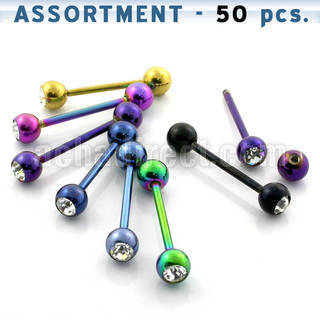blk77 bulk of pvd 316l steel tongue barbell w 6mm top