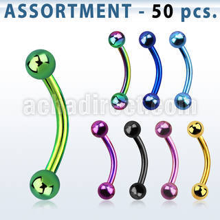 blk78 bulk of premium pvd 316l steel eyebrow banana w 3mm ball
