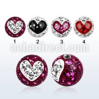 bmfr8 8mm ball with heart ferido 1 6mm threading with resin