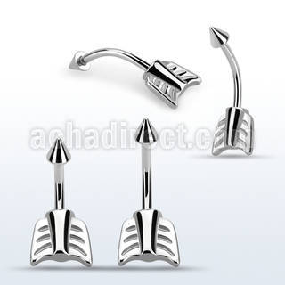 bn16aw 316l steel eyebrow banana w a steel cone arrow end