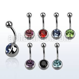 bn1cl 316l steel belly banana w 10mm bezel 5mm plain ball
