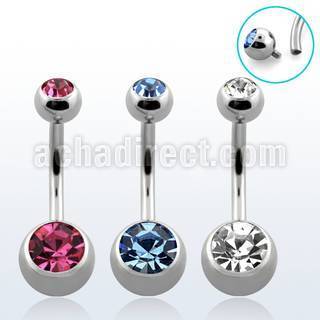 bn2cgin 316l steel belly banana w 8mm threaded 5mm bezel ball