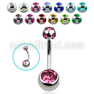 bn2cgmj 316l steel belly banana w 8mm bezel ball 5mm ball