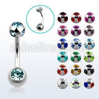 bn2csmj 316l steel belly banana w 6mm threaded 5mm bezel ball