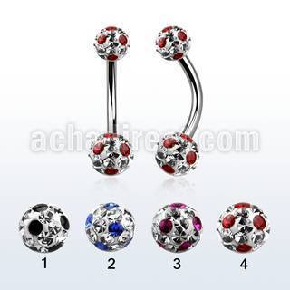 bn2frsa 316l steel belly banana with dotted ferido ball