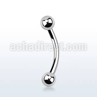 bnb4 surgical steel belly banana with two 4mm balls