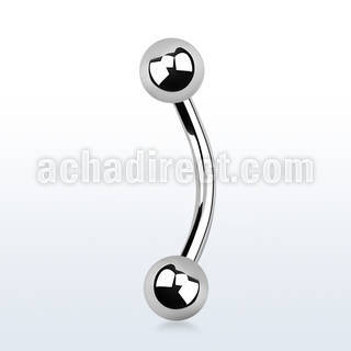 bnb5 surgical steel belly banana, (1.6mm) with two 5mm balls
