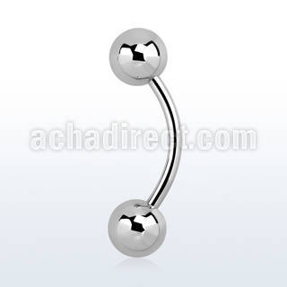 bnb5s 316l steel eyebrow banana, with two 5mm balls