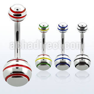 bnby piercing ombligo acero quirurgico bolas rayadas 5 8mm 10mm al por mayor