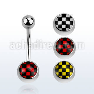 bnche 316l steel belly banana w acrylic checkered ball logo