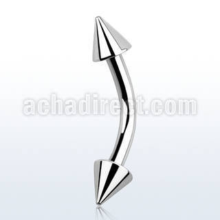 bncn4 surgical steel belly banana with two 4mm cones