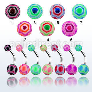 bndxf 316l steel belly banana with 5 8mm spider web ball