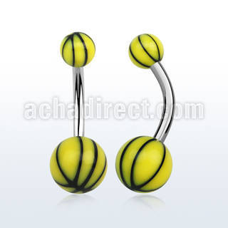 bndxk 316l steel belly banana w 5 8mm acrylic basket ball