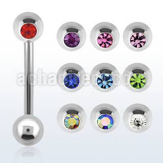 bne1c 316l steel eyebrow banana with bezel ball steel ball