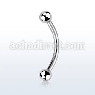 bneb 316l steel eyebrow banana with two 3mm balls
