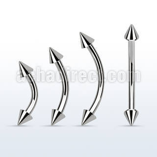 bnecn25 surgical steel eyebrow banana with 2 5mm cone