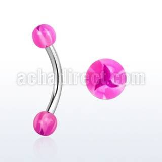 bnedxy steel eyebrow banana w 3mm acrylic balls w star pattern