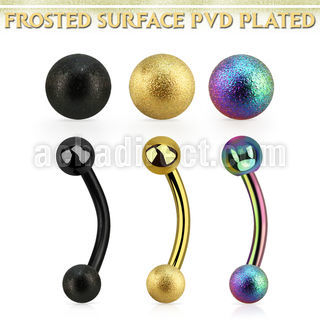 bnet1fo anodized steel eyebrow banana 3mm frosted steel ball