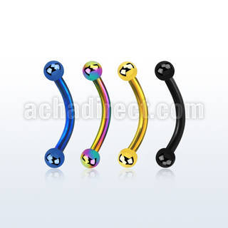 bnetb25 anodized 316l steel eyebrow banana with 2 5mm ball