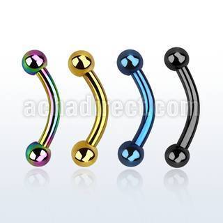 bnetbg anodized 316l steel eyebrow banana with 3mm ball
