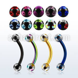 bnetc3 banana ceja acero quirurgico anodizado bolas multi joya 3mm distribuidor mayorista