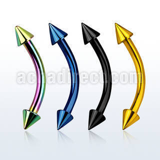 bnetcn2 anodized 316l steel eyebrow banana with 2mm cone
