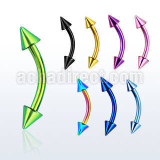 bnetcn premium pvd plated 316l steel eyebrow banana w 3mm cone
