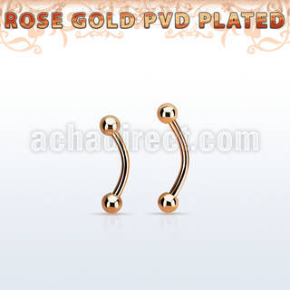 bnettb pvd plated 316l colored steel eyebrow banana w 3mm ball